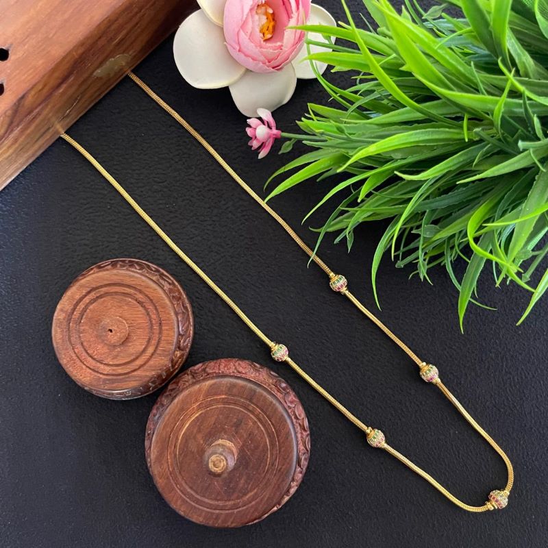 GOLD PLATED MULTI BALL CHAIN 